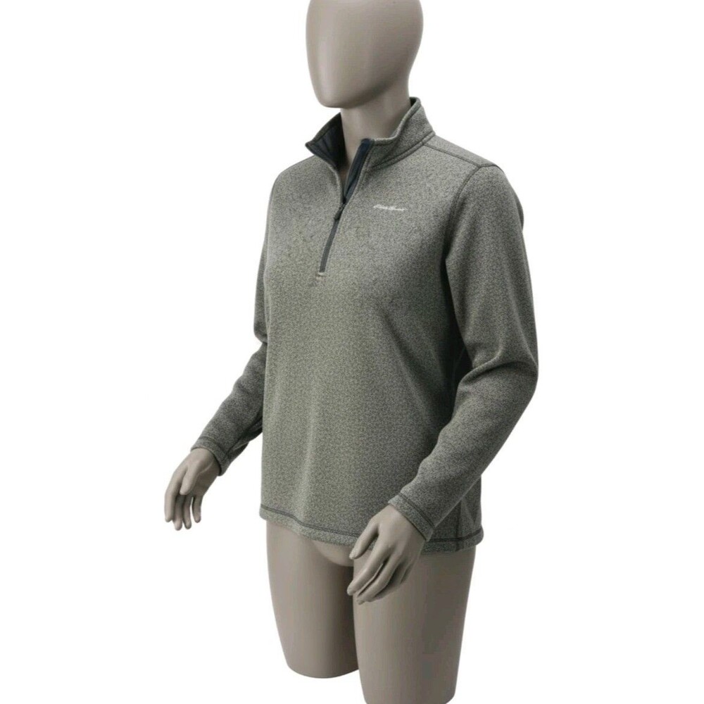Eddie Bauer Men's XXL Gray Half-Zip Pullover Sweater Long Sleeve Solid Classic